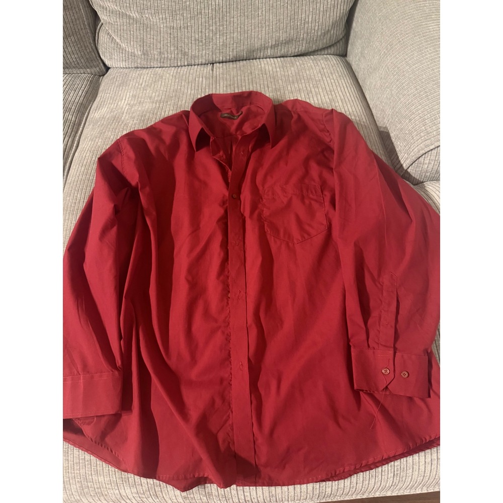 Alberto Danelli Mens Dress Shirt Red Long Sleeve Button Down 4X 20-20.5 36/37